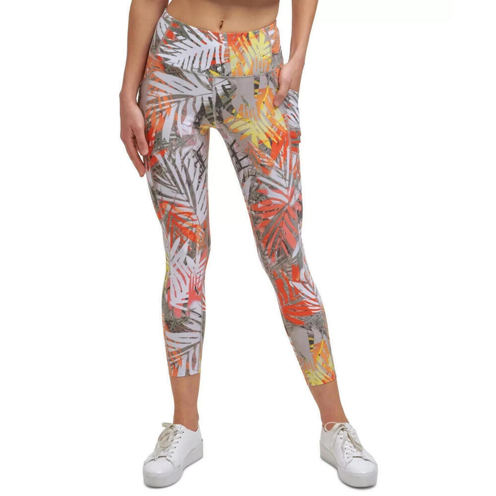 Calvin Klein Womens Performance Printed High-Waist 7/8 Length Leggings,X-Small